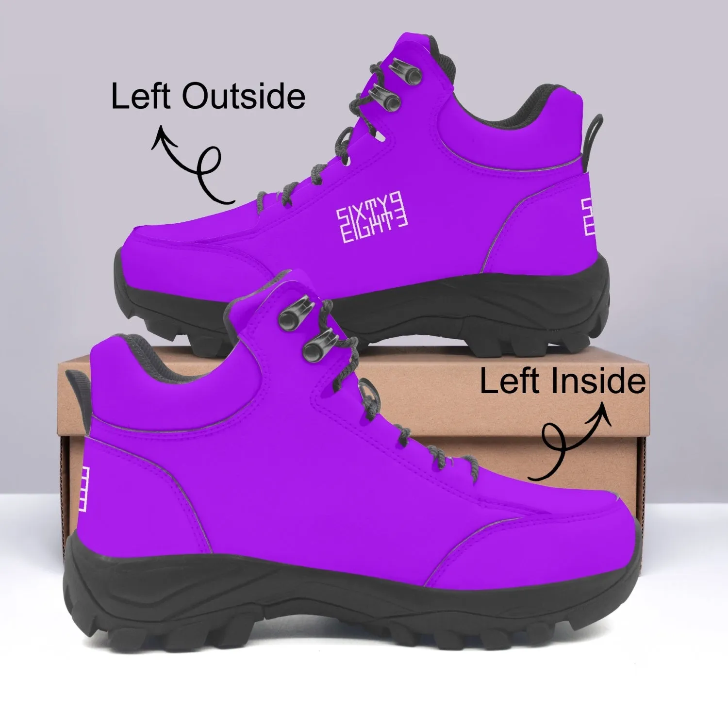 Sixty Eight 93 Logo White Grape High Top Boots