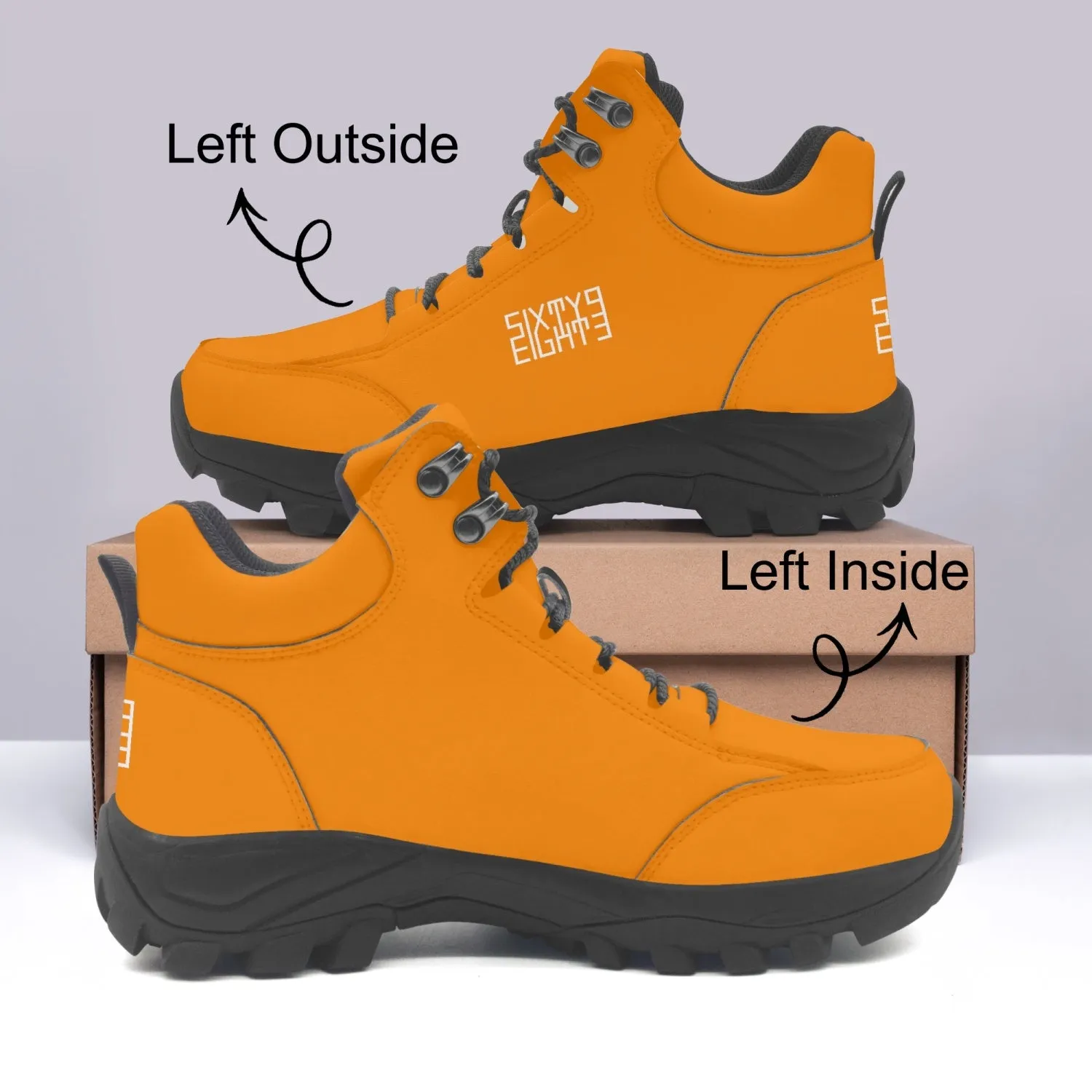 Sixty Eight 93 Logo White Orange High Top Boots