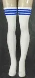 Skater Socks 35" White w Royal Blue Stripes
