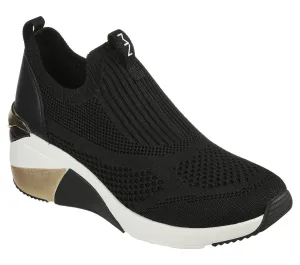Skechers: A Wedge Crecent Sneaker in Black