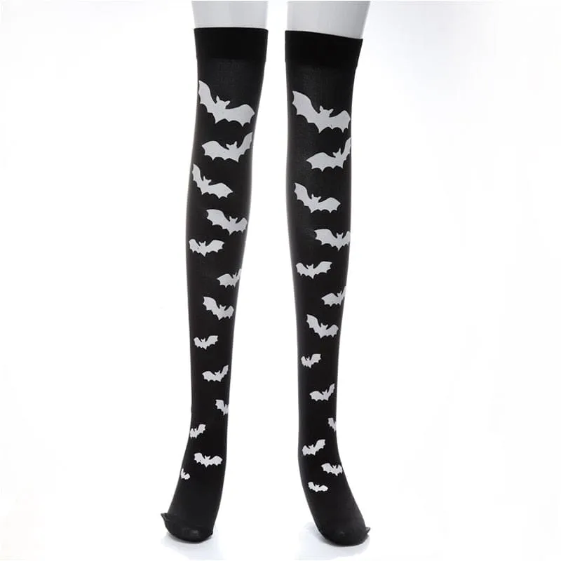 Skull Line Thigh Highs