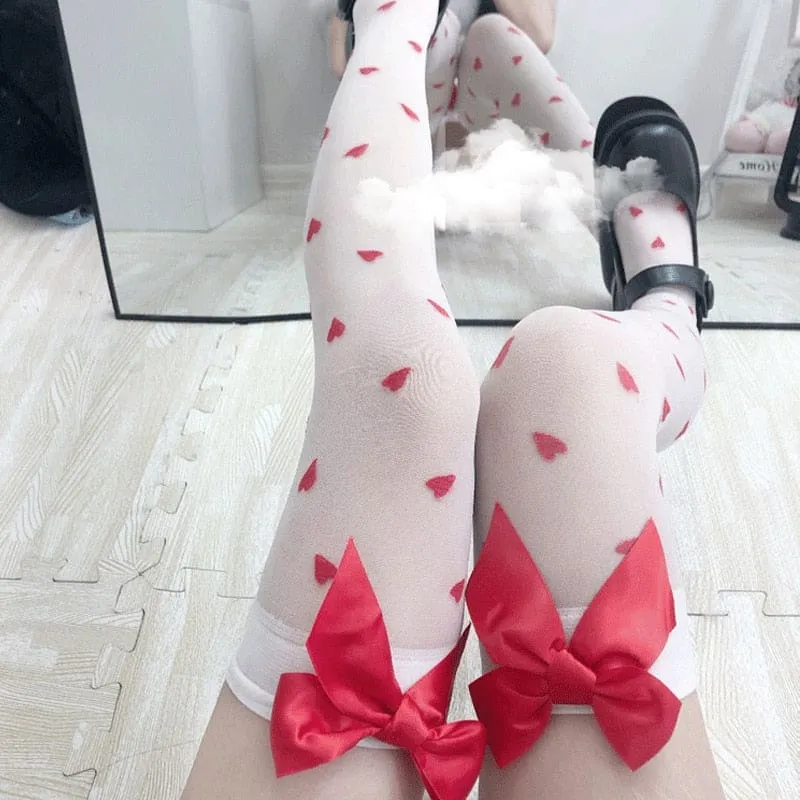 Skull Line Thigh Highs