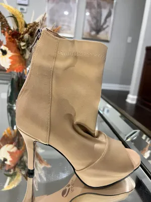 Sock Booties- Beige | Pink