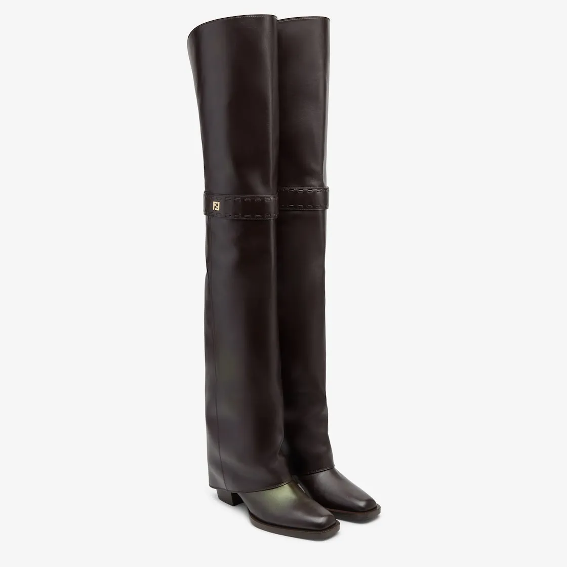 Square Toe Boots Burgundy