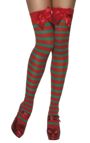 Stripy Elf Thigh High Stockings