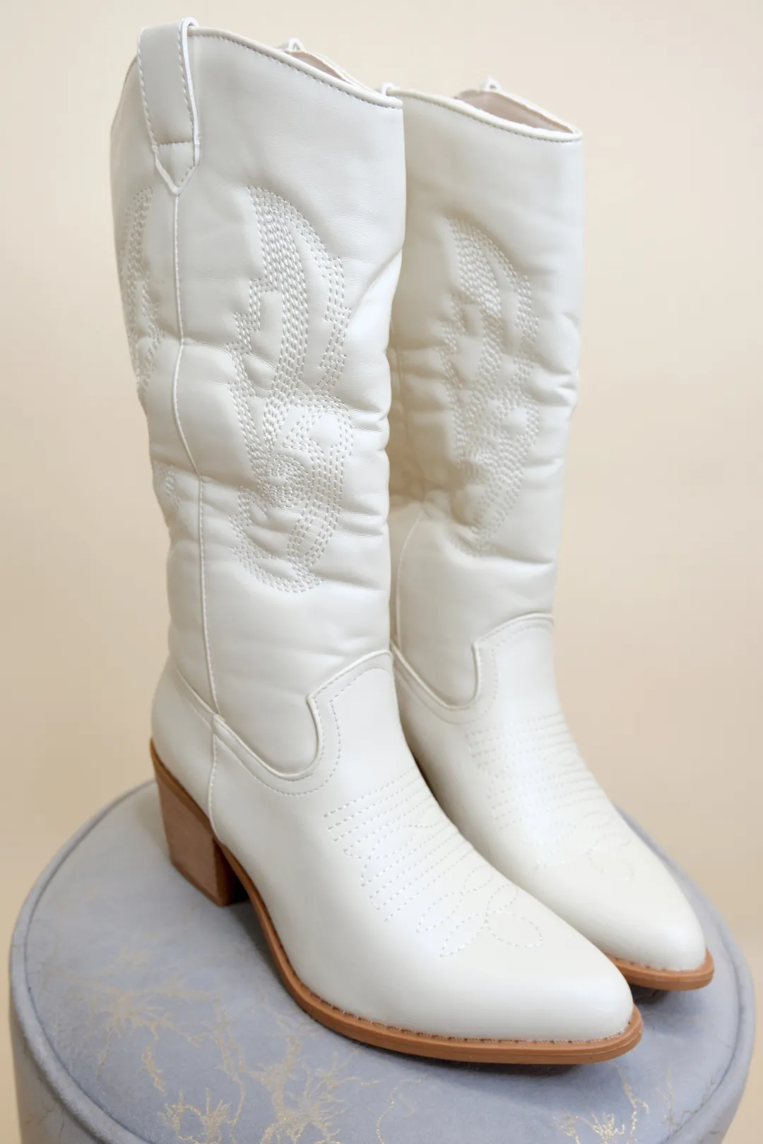 The Caroline Boot - Cream