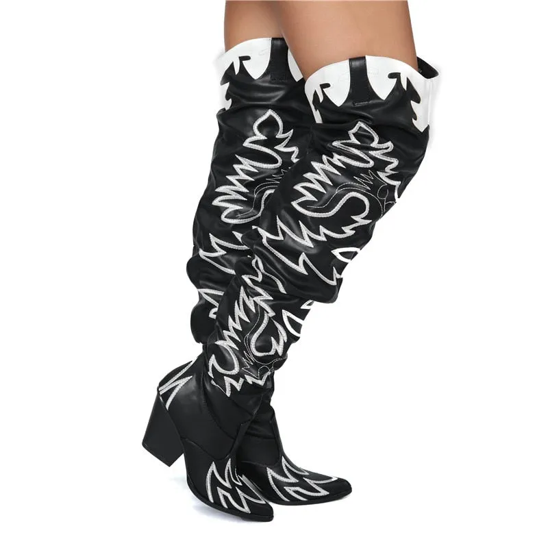 Thigh High Cowboy Boots