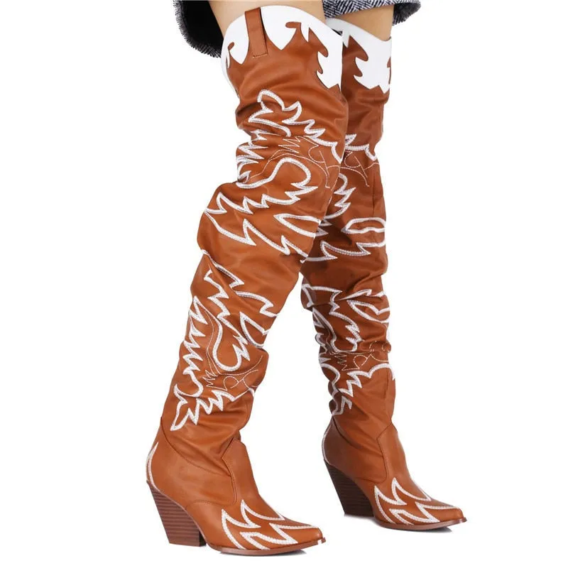 Thigh High Cowboy Boots