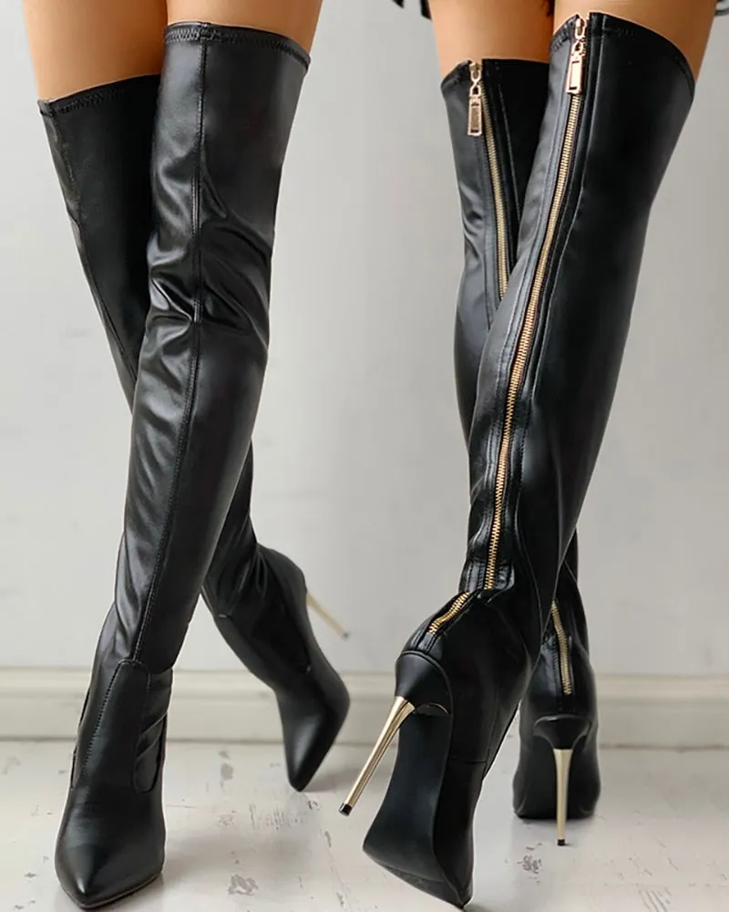Thigh High Zipper Boots