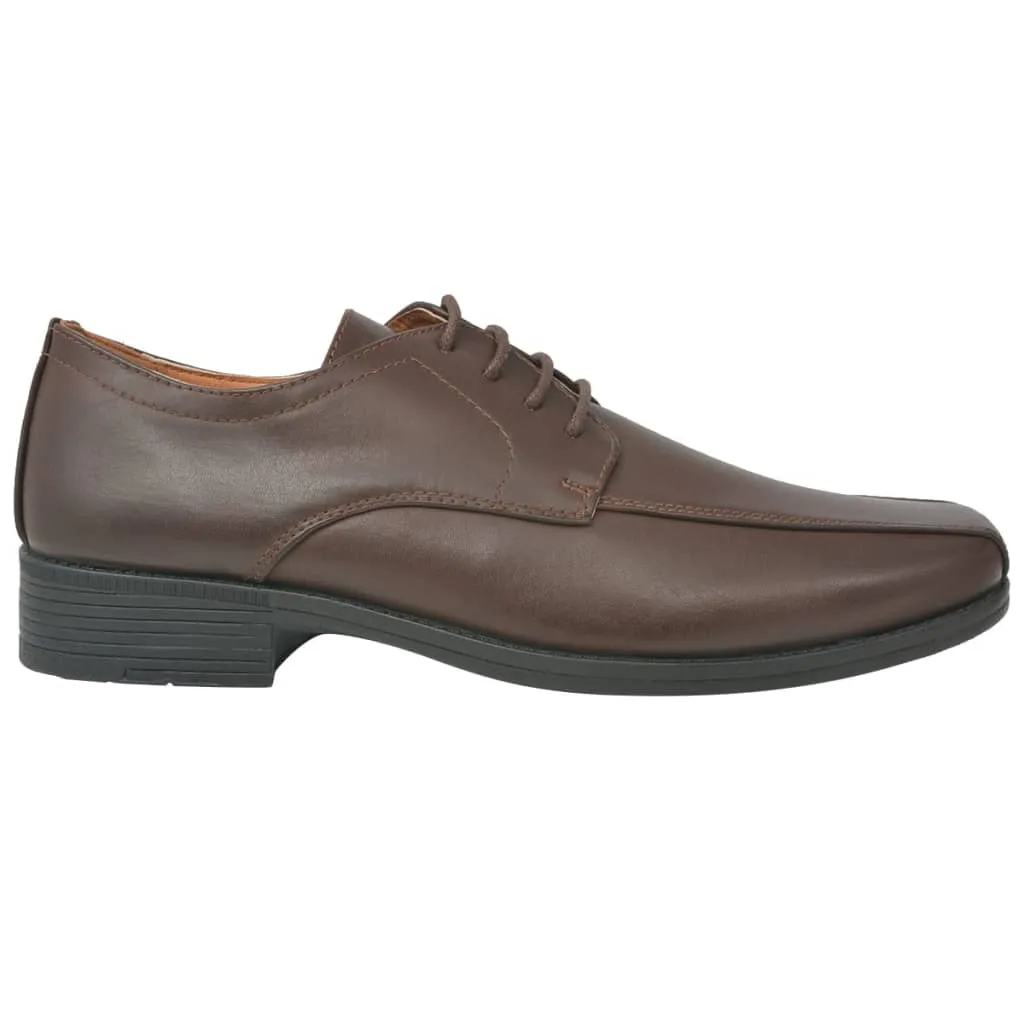 vidaXL Men's Business Shoes Lace-Up Brown Size 40 PU Leather