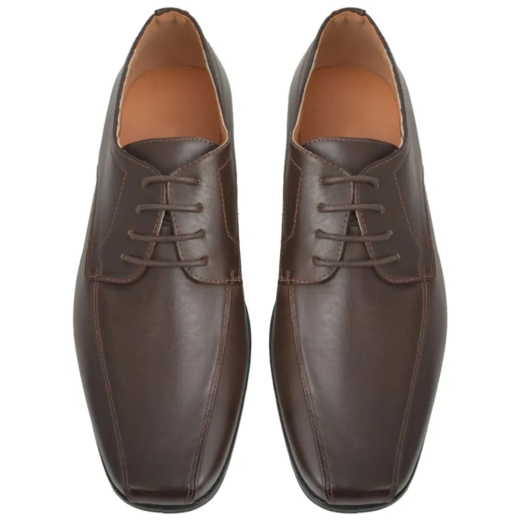 vidaXL Men's Business Shoes Lace-Up Brown Size 40 PU Leather