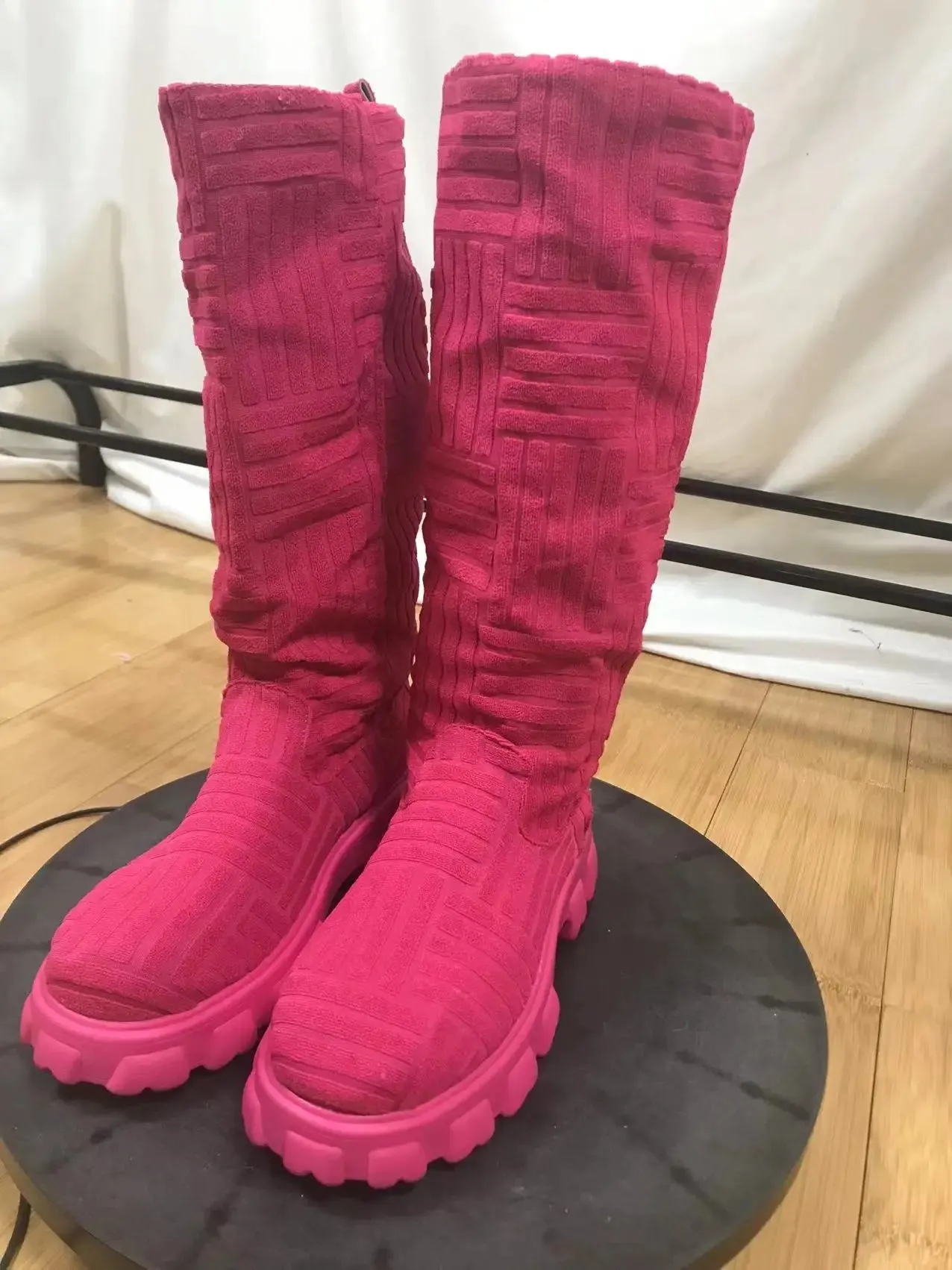 Winter Candy Color Knit Over Knee Thigh High Boots