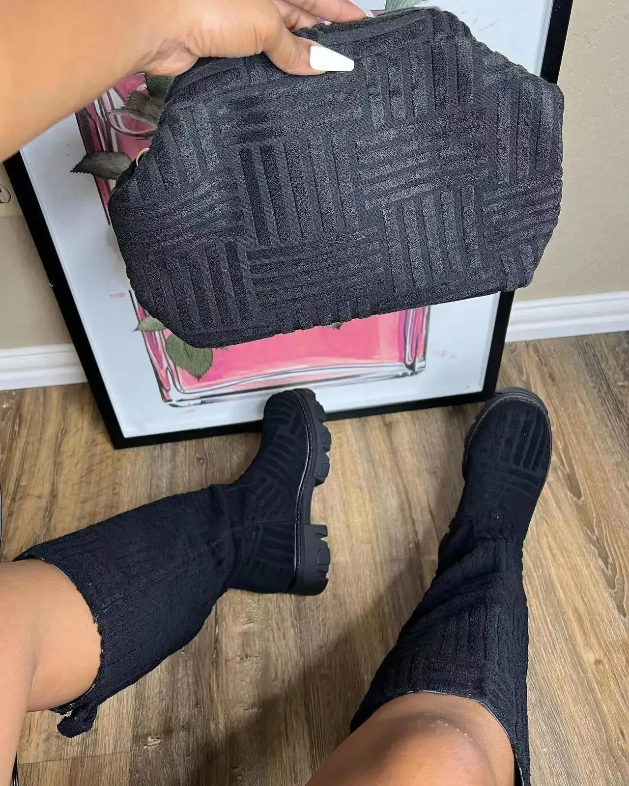 Winter Candy Color Knit Over Knee Thigh High Boots