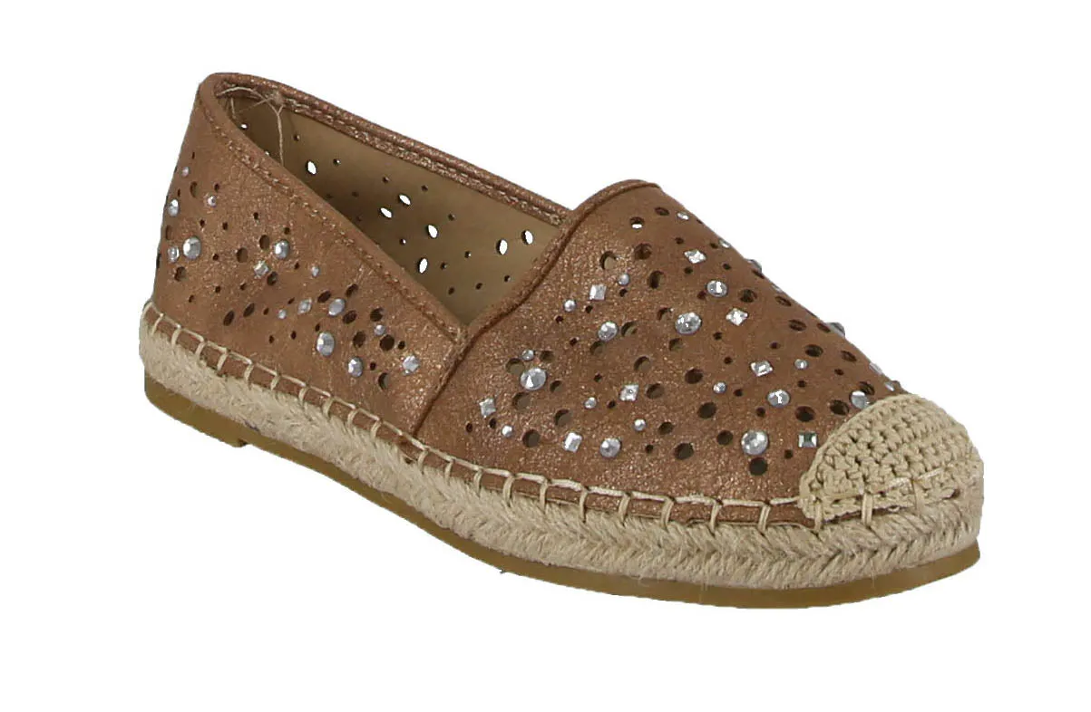 WOMAN'S SHOES TAN GLITTER/PU SLIP ON TENNIS SNEAKER EXPO-10