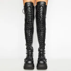 Womens High Platform Gothic Boots