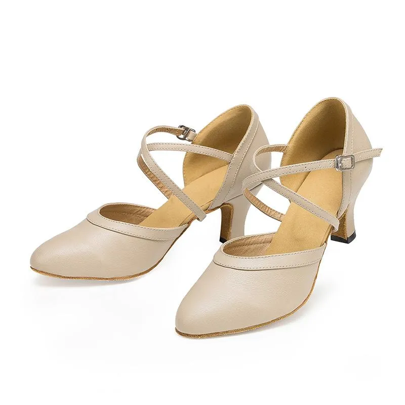 Women's Real Leather 6cm Heels Ballroom Dance Shoes Character Shoes Modern Dance Sho