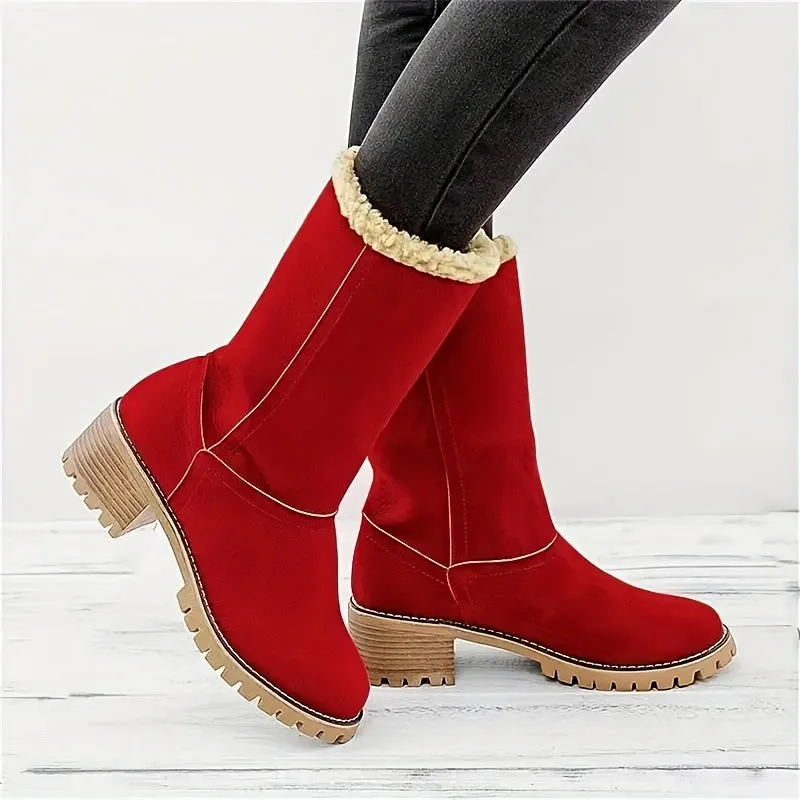 Women's Winter Orange Boots To Stay Warm Cozy in Style