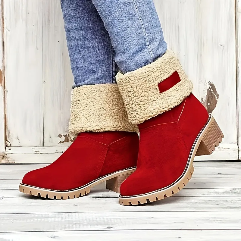 Women's Winter Orange Boots To Stay Warm Cozy in Style